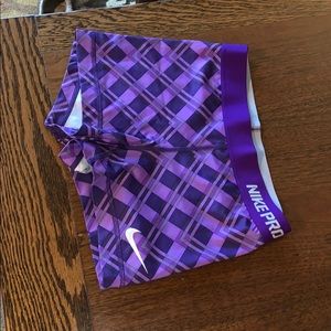 plaid purple nike pros